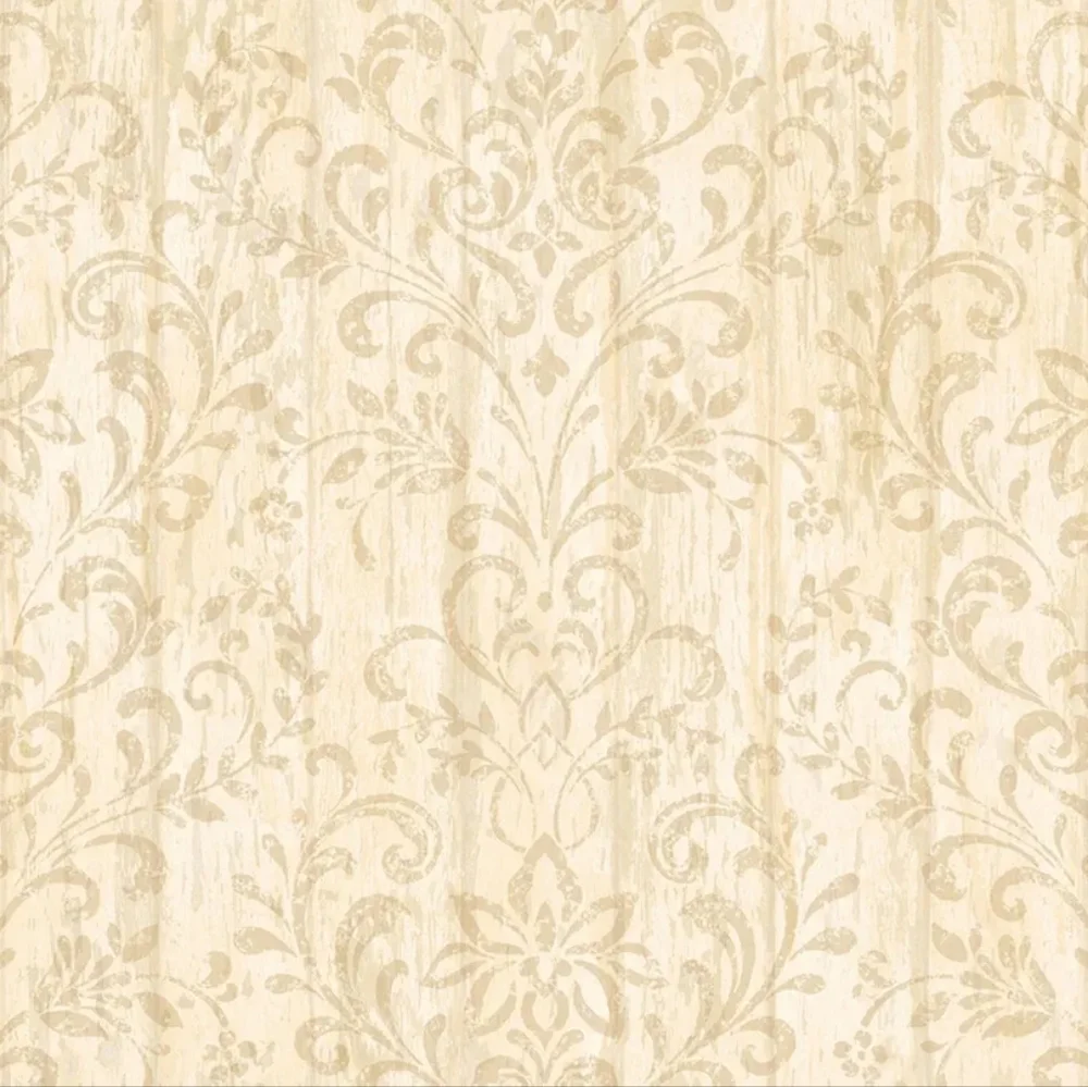 Wallpaper Reba Peach Country Faux Wood Damask